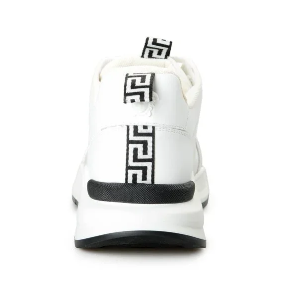 Versace Men's White Canvas Leather Logo Sneakers Shoes - Picture 3 of 8